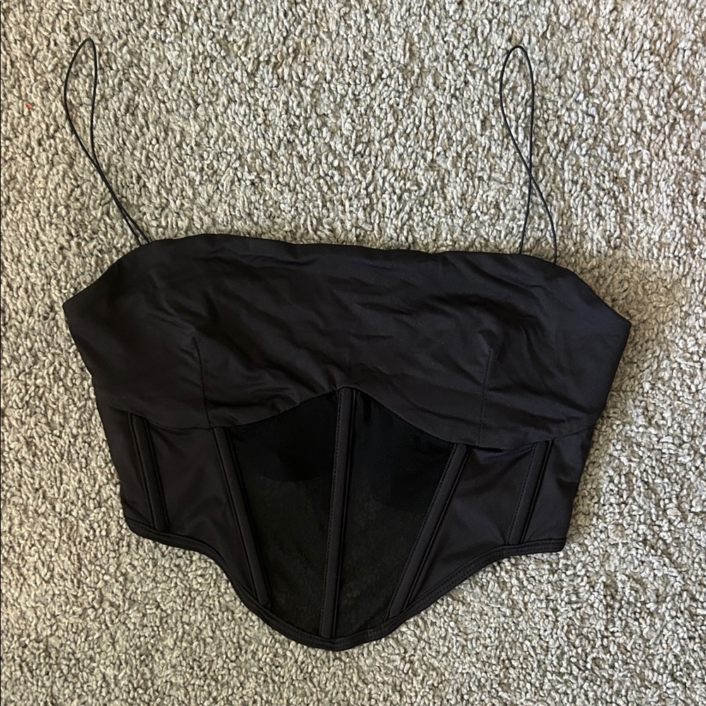 Meshki Black Satin Corset